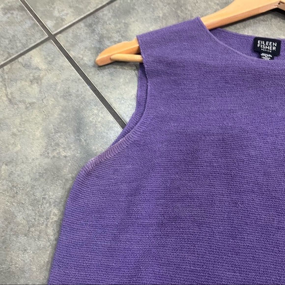 Eileen Fisher Womens 100% Wool Purple Sleeveless Pullover Sweater PM Lagenlook - Picture 5 of 8
